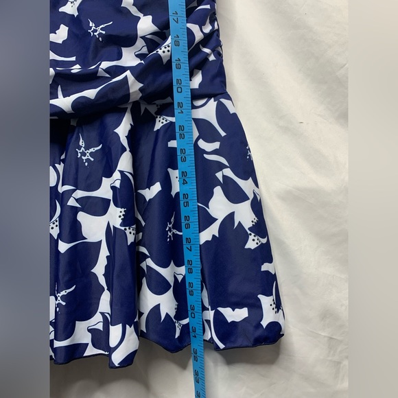 SOLD ❌Summer Mae Blue Floral Print Swimdress Bathing Suits | Large One Piece NWT - Picture 16 of 16